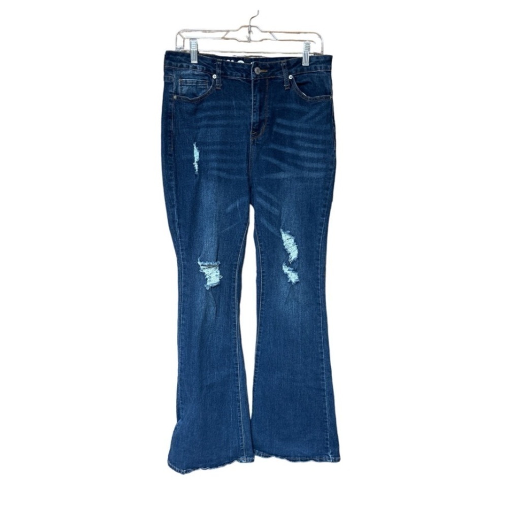 S.O.N.G FIT n Flare Distressed‎ Flare Leg Junior’s/Women’s Jeans 11/30